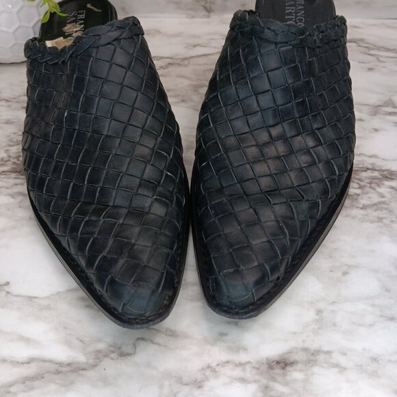 FRANCO SARTO Women's Black Leather Western Cowgirl Clogs Mules Slip On Size 8M - Picture 3 of 10
